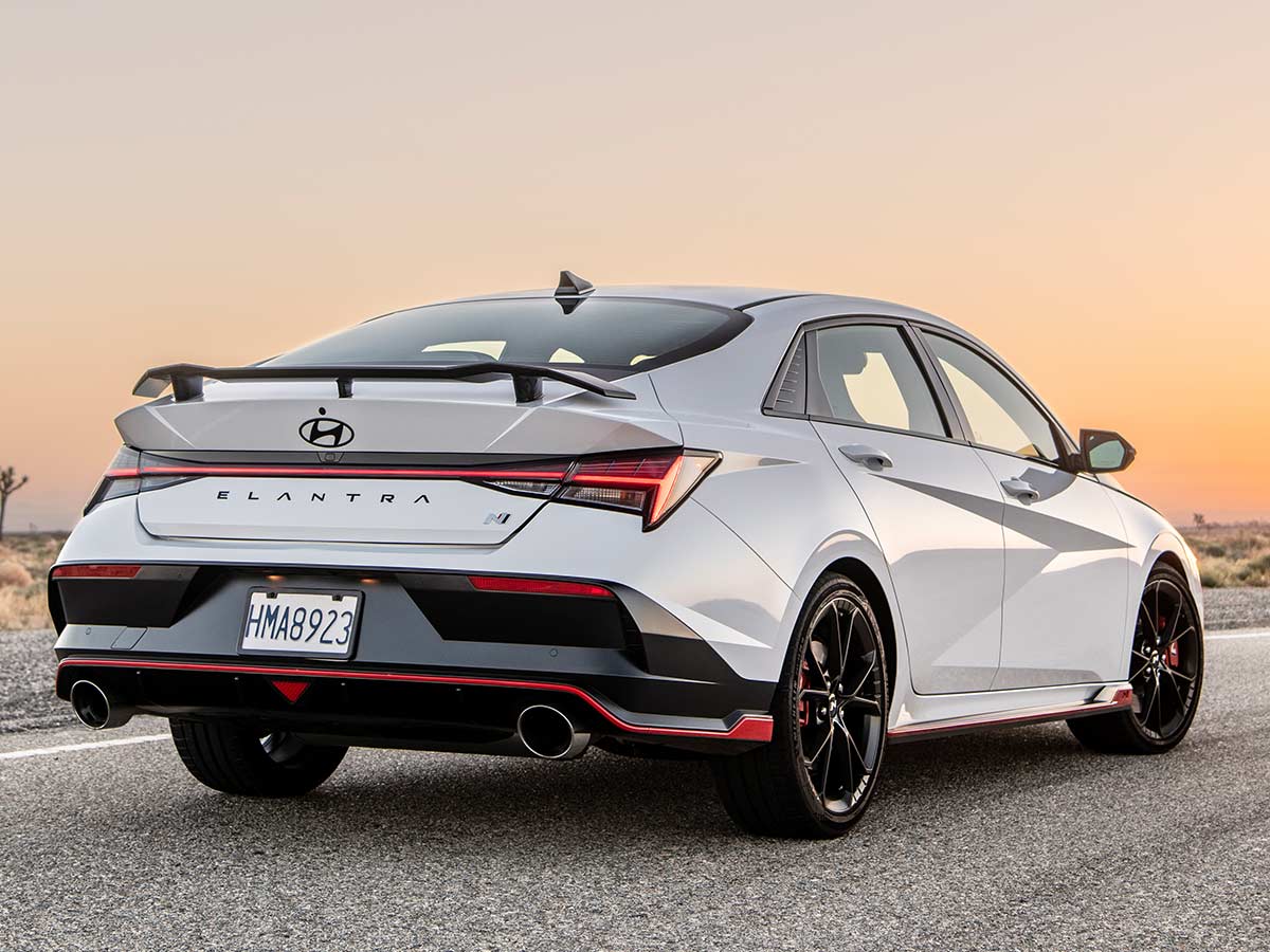 2024 Hyundai Elantra N body kit rear quarter view