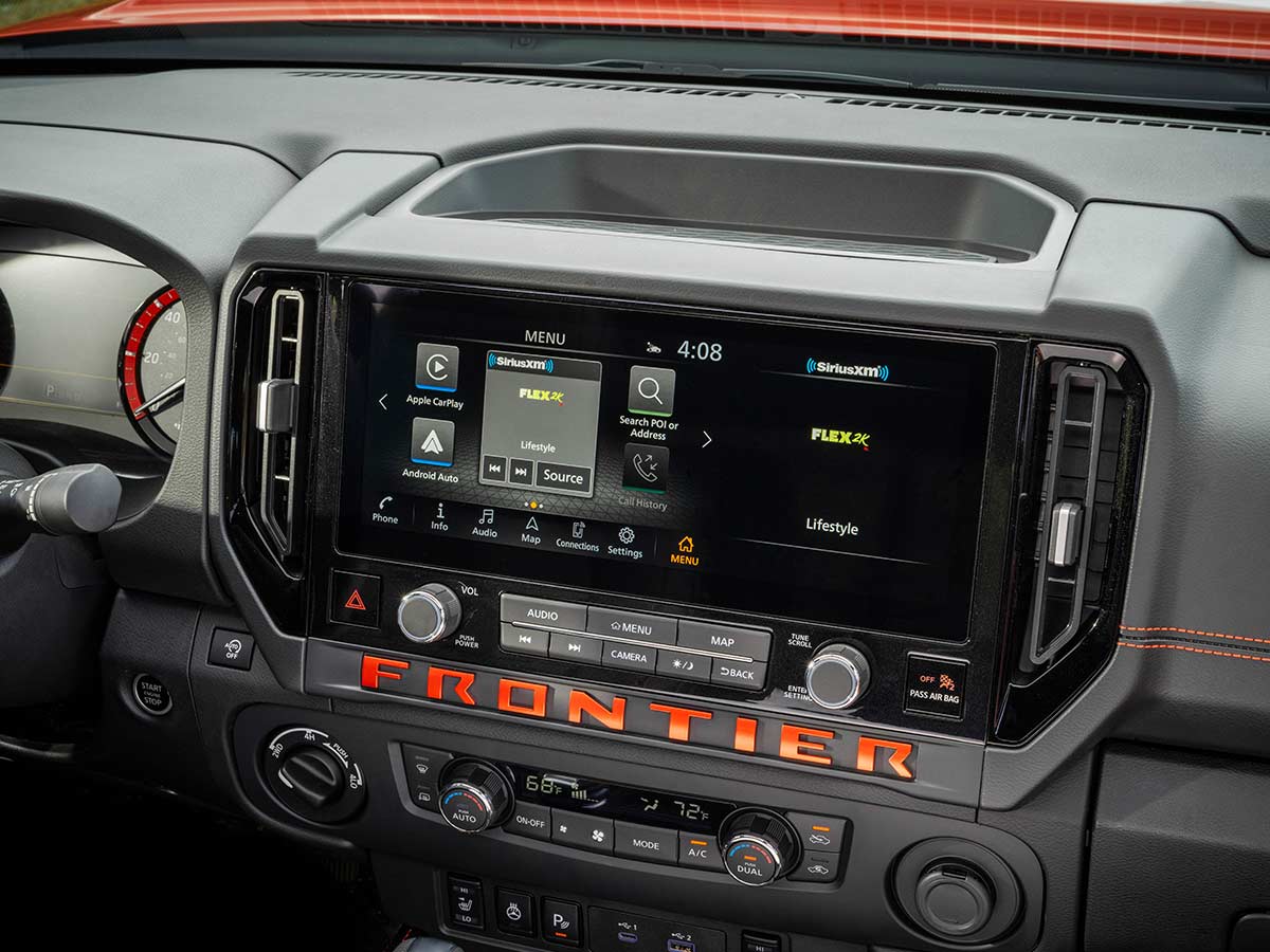 2025 Nissan Frontier 12.3 inch touchscreen infotainment system