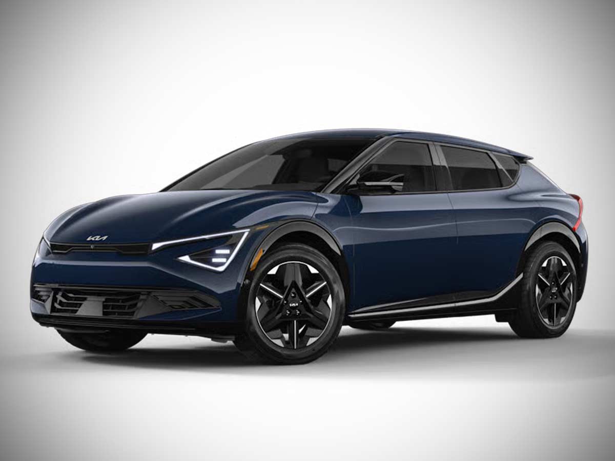 2025 Kia EV6 Wind Midnight Lake Blue Front Quarter View