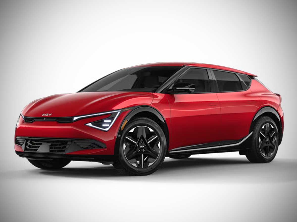 2025 Kia EV6 Wind Runway Red Front Quarter View