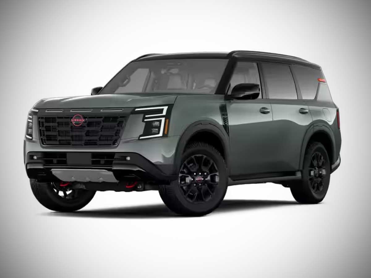 2025 Nissan Armada Pro 4X Alpine Metallic with Super Black Roof Front