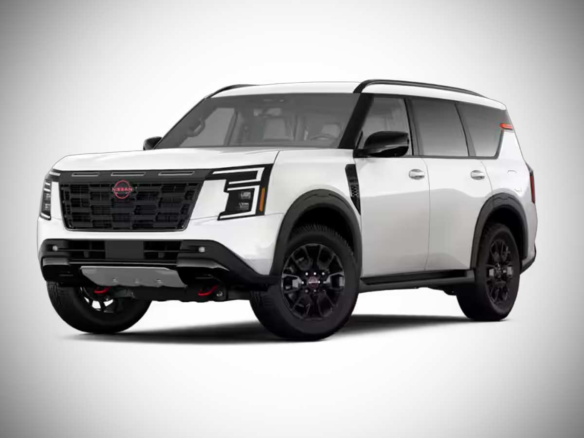 2025 Nissan Armada Pro 4X Aspen White Tricoat Front