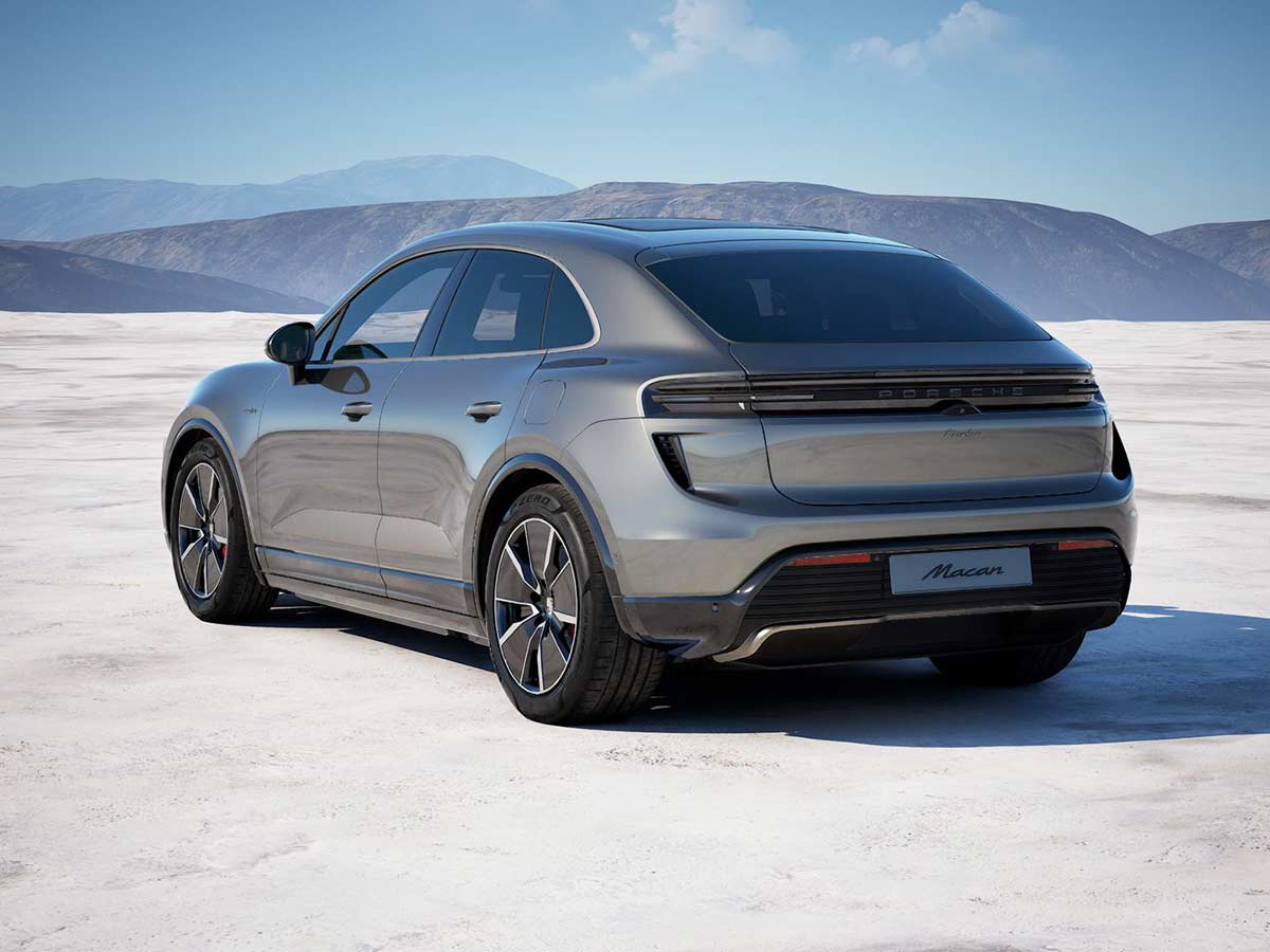 2025 Porsche Macan Turbo Electric Aventurine Green Metallic Rear