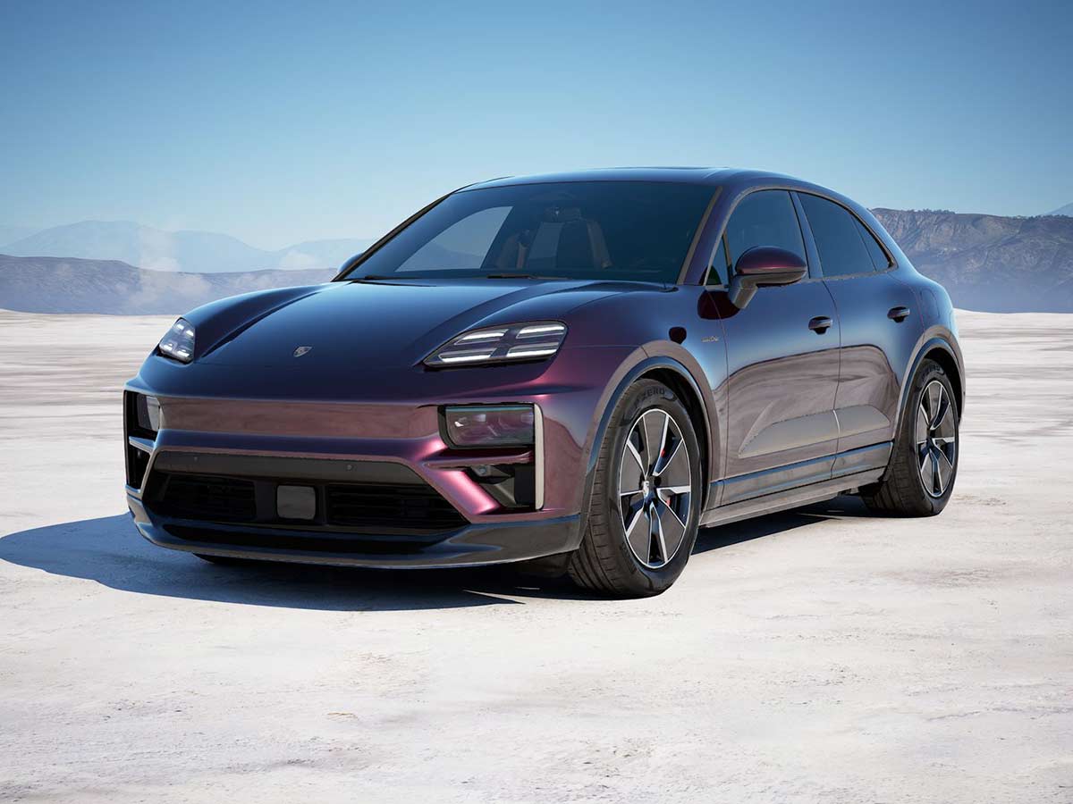 2025 Porsche Macan Turbo Electric Copper Ruby Metallic Front