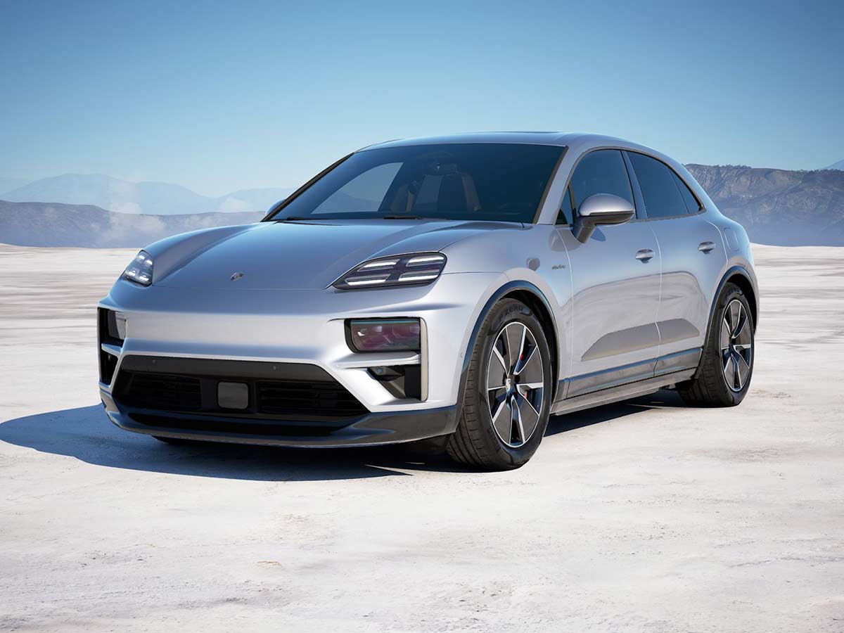 2025 Porsche Macan Turbo Electric Dolomite Silver Metallic Front
