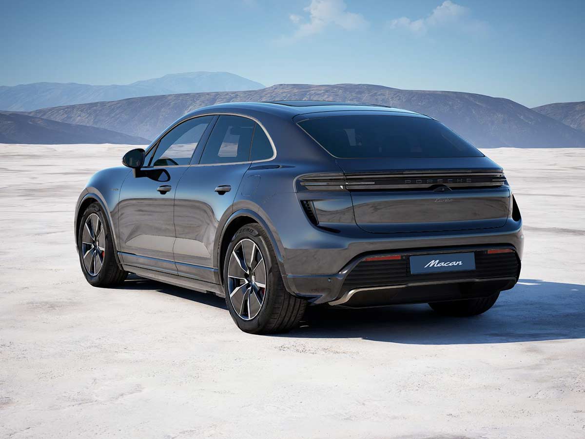 2025 Porsche Macan Turbo Electric Jet Black Metallic Rear