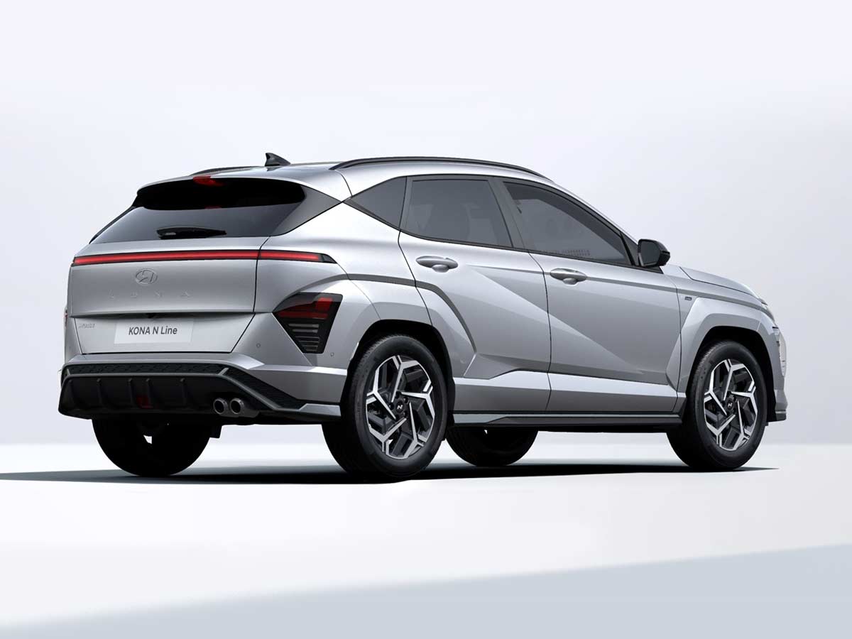 2025 Hyundai Kona N Line S Shimmering Silver Metallic Rear View