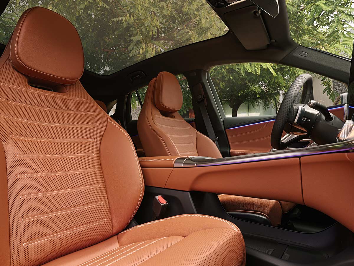 2026 Mercedes Benz GLC leather beech brown front seats