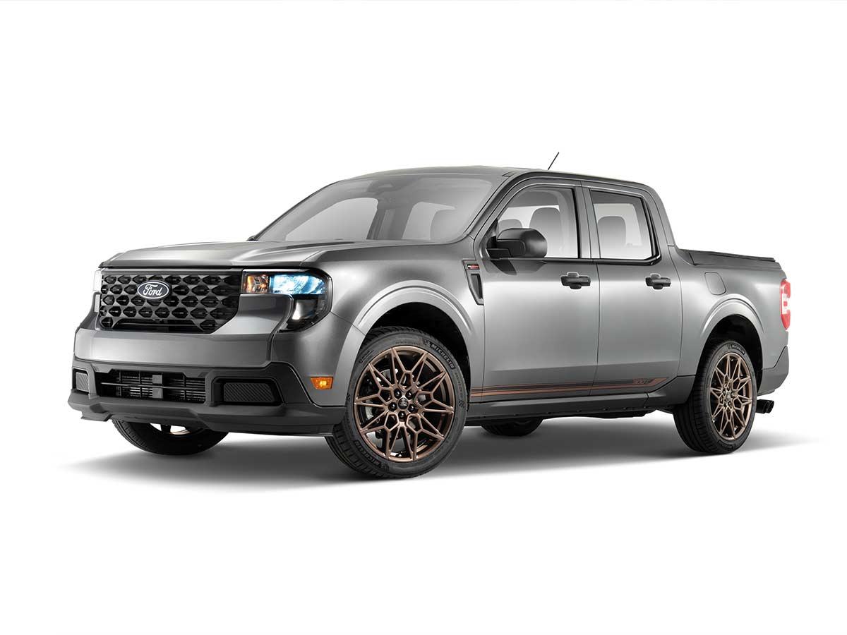 The 300-HP Ford Maverick 300T is the Mustang-Hearted Street Truck You’ve Been Asking For Ford Custom Garage Maverick 300T Concept Front Quarter