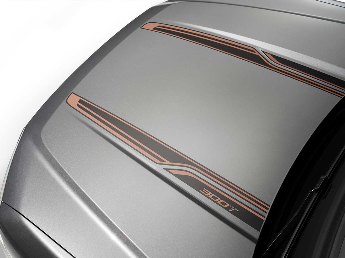 Ford Custom Garage Maverick 300T Concept Tuskinz hood graphics