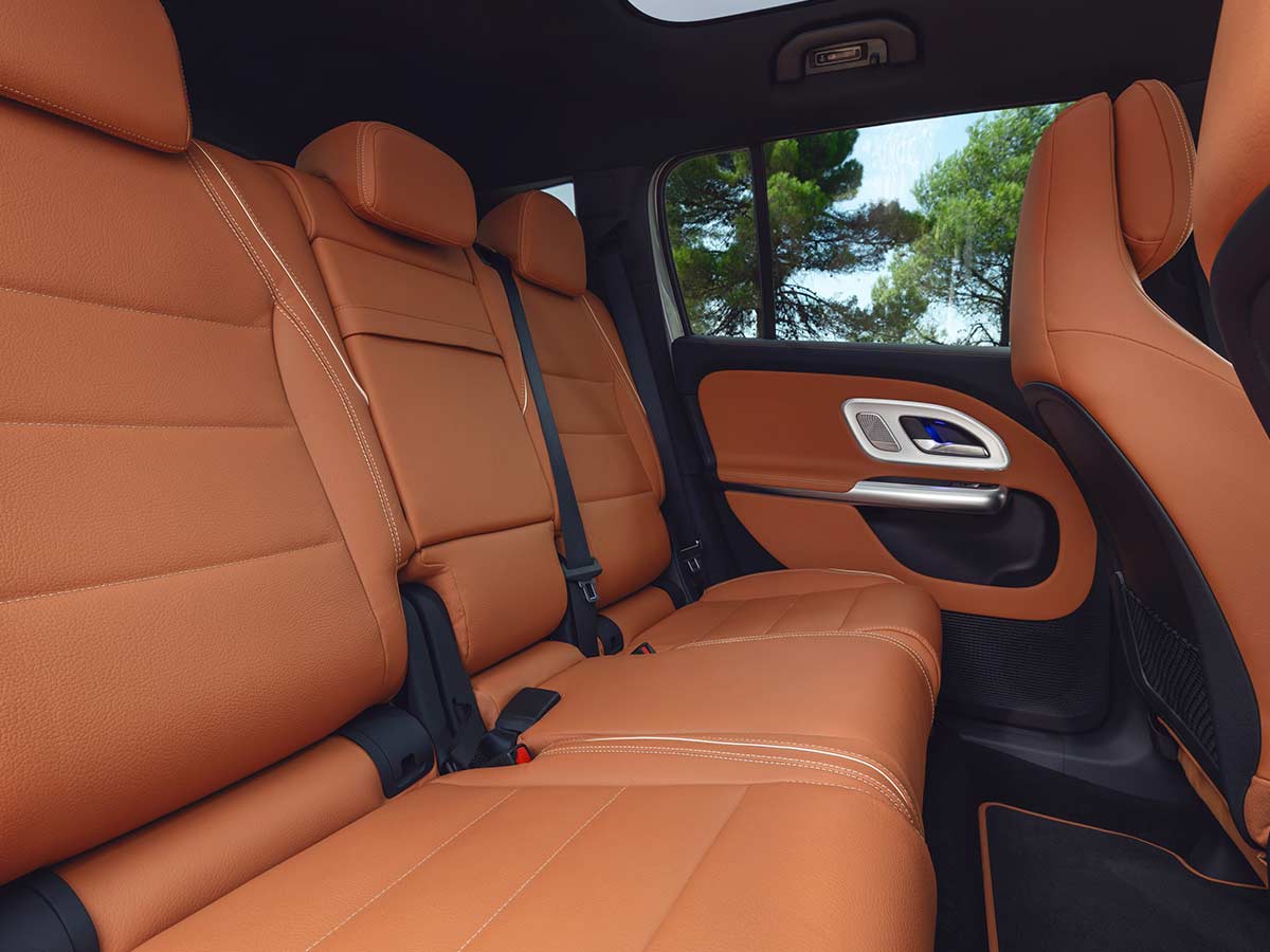 2026 Mercedes Benz GLB Elecric Beech Brown Interior Middle Row Seats