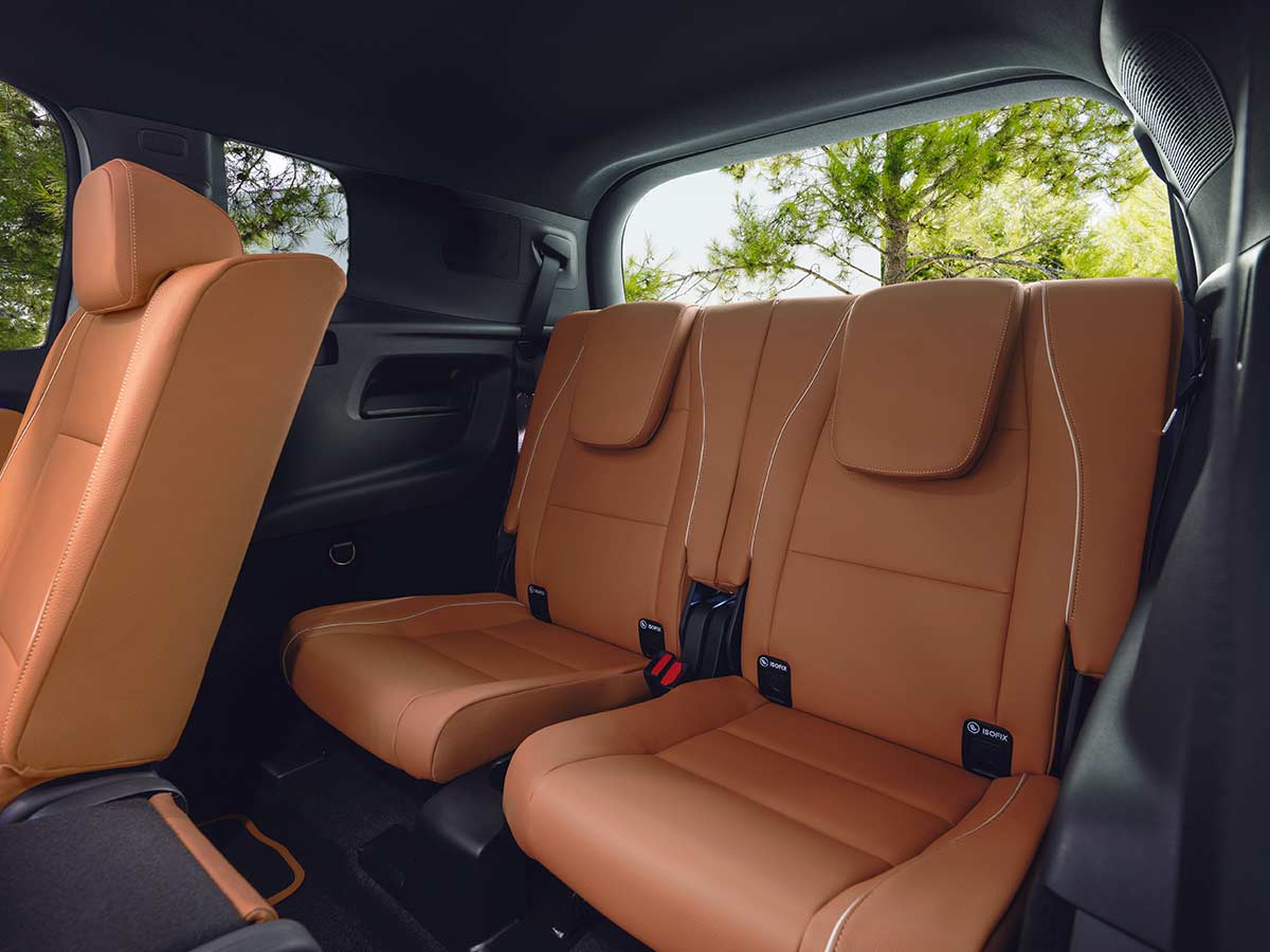 2026 Mercedes Benz GLB Elecric Beech Brown Interior Third Row Seats