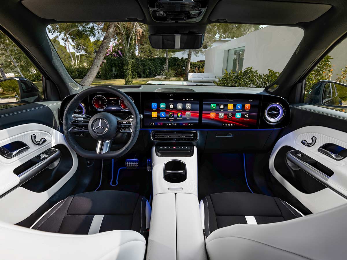 2026 Mercedes Benz GLB Electric Interior dashboard black and white