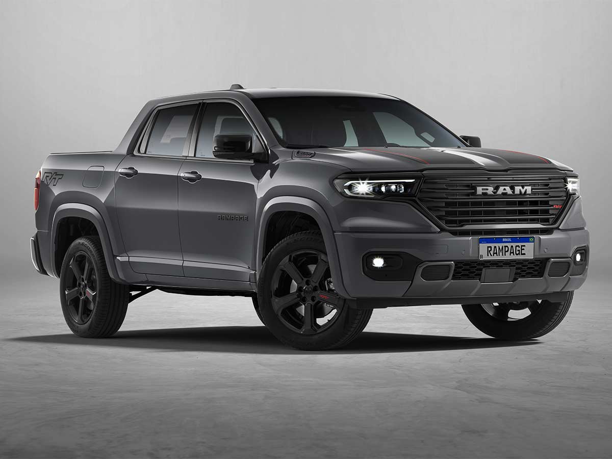 2026 RAM Rampage RT Race Track Compact Pickup Truck Front Quarter