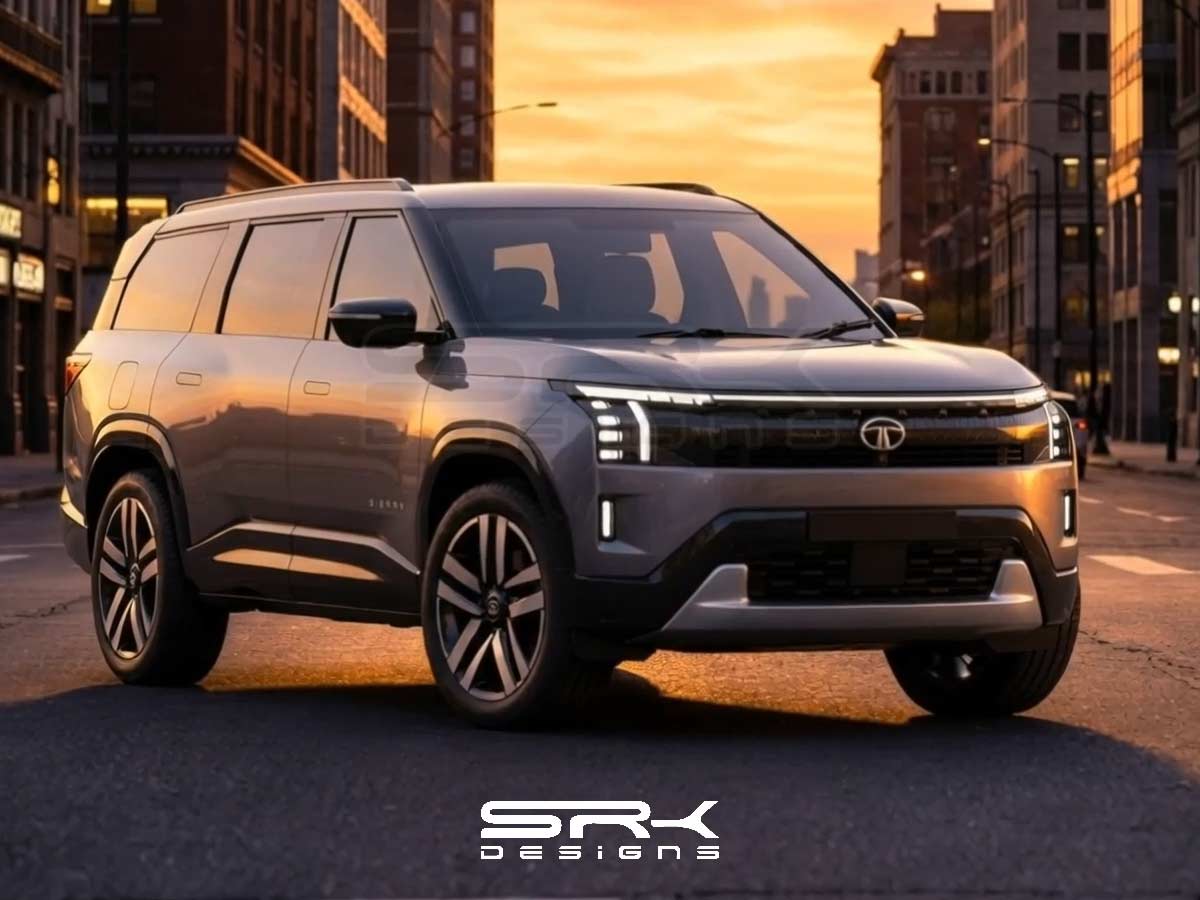 Tata Sierra Hexa 7 Seater Concept SUV SRK Designs Front Quarter