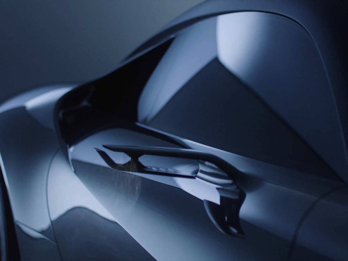 Close-up of the Lexus LFA Concept side view mirror