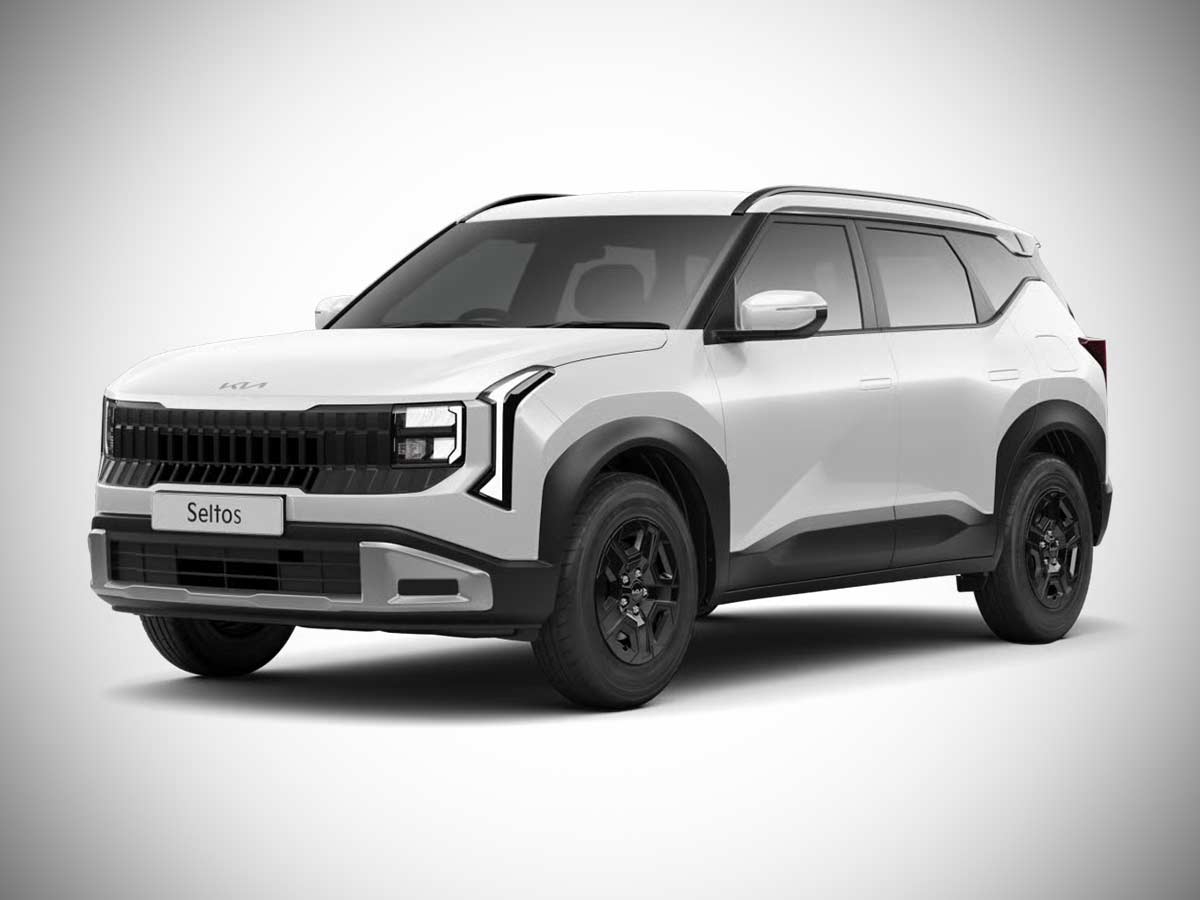 2026 Kia Seltos HTE Glacier White Pearl Front Quarter