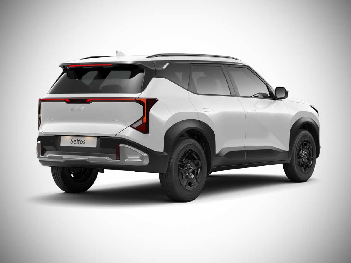 2026 Kia Seltos HTE Glacier White Pearl Rear Quarter