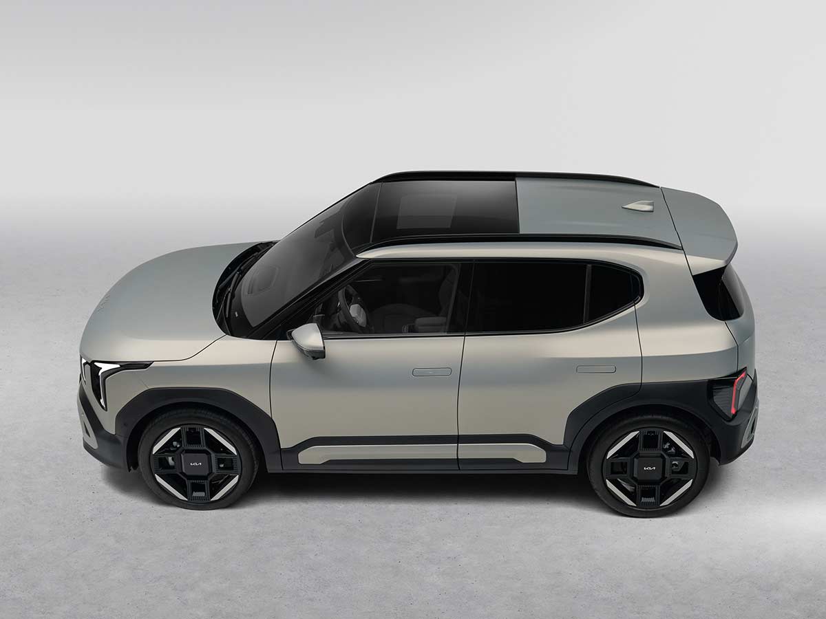 2026 kia ev2 gt line ivory silver matte side top view sunroof