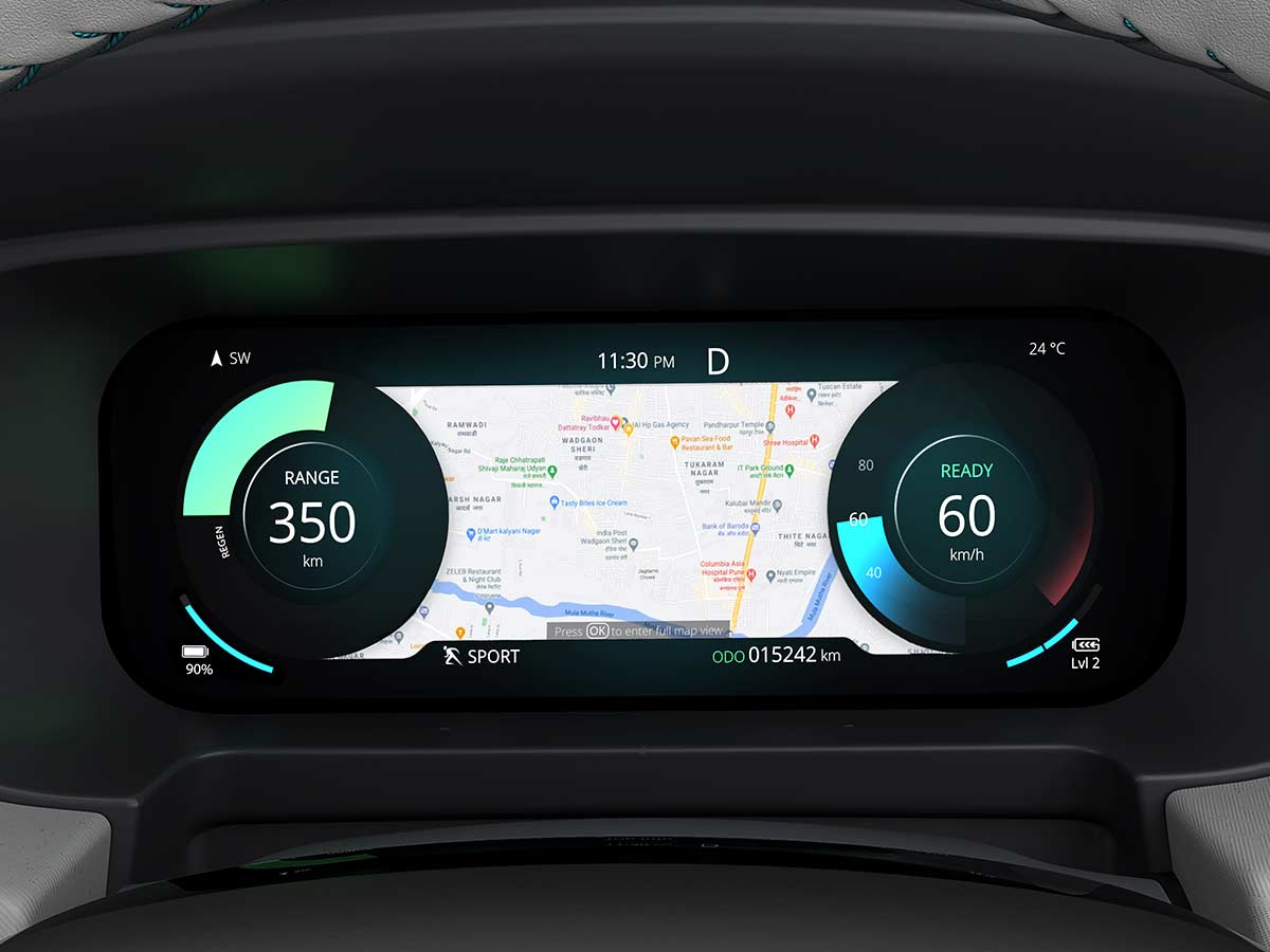 2026 Tata Punch EV Digital Instrument Cluster
