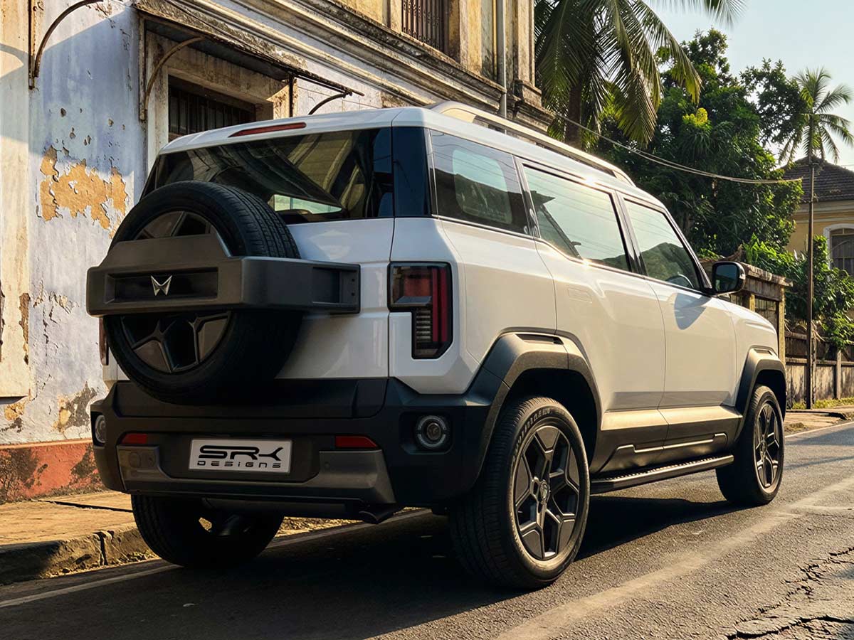 Mahindra Vision S White Rear Quarter Rendering