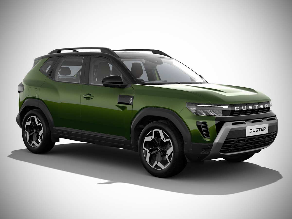 2026 Renault Duster Mountain Jade Green with Stealth Black Roof Front