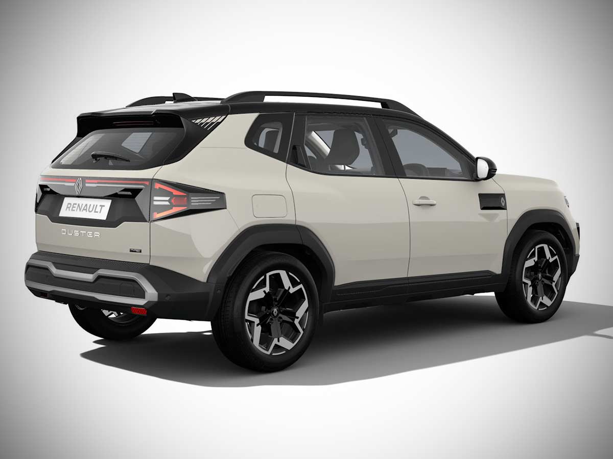 2026 Renault Duster Pearl White with Stealth Black Roof Rear