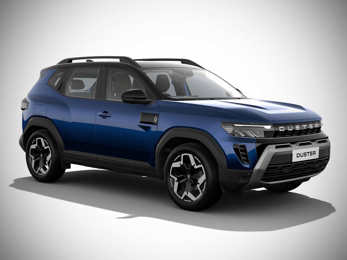 2026 Renault Duster River Blue with Stealth Black Roof Front