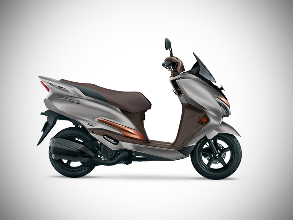 2026 Suzuki Burgman Street 125 Metallic Mat Platinum Silver with Metallic Mat Luxe Copper