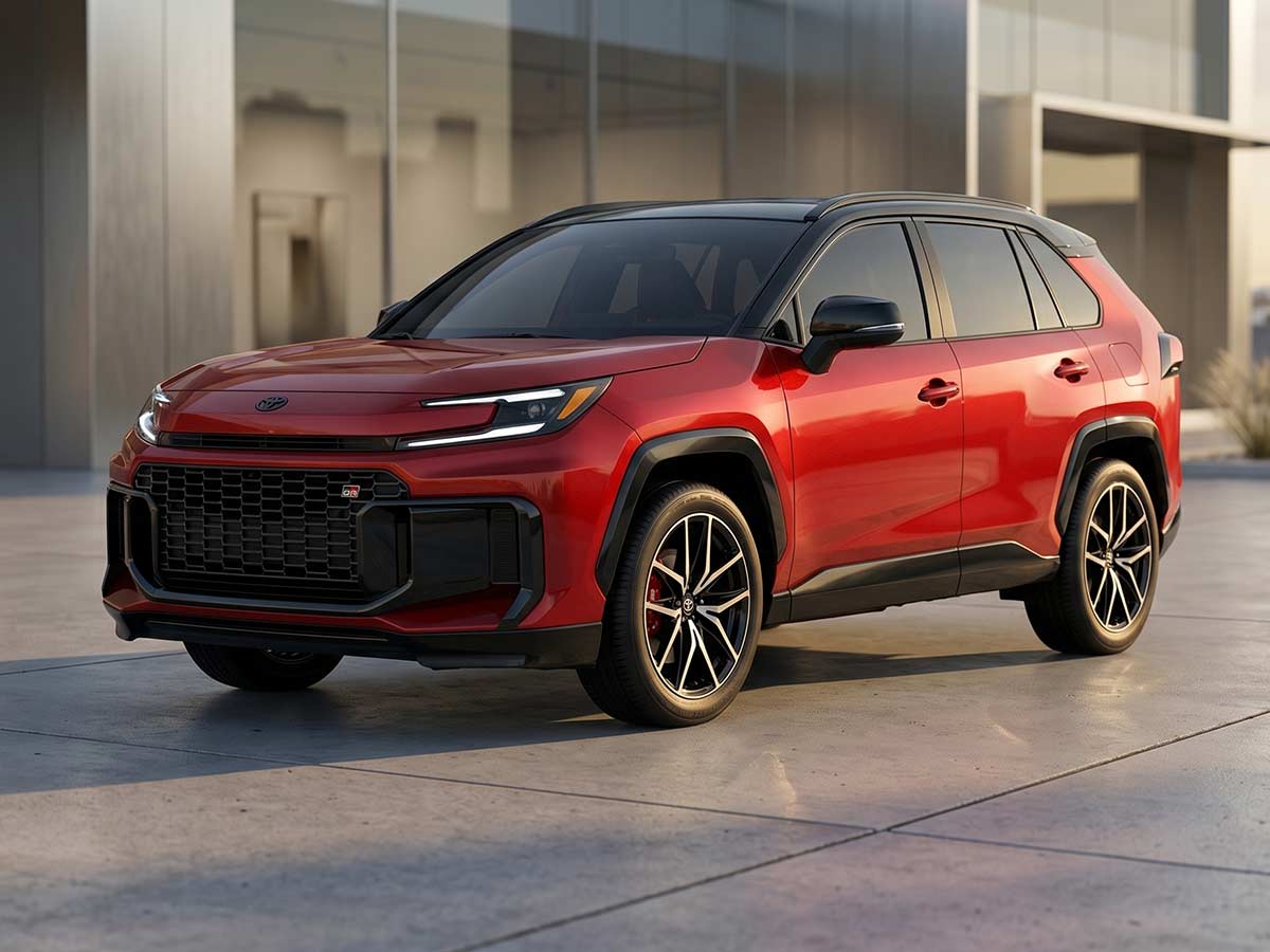 2026 Toyota RAV4 Plug in Hybrid GR Sport Supersonic Red with Midnight Black roof
