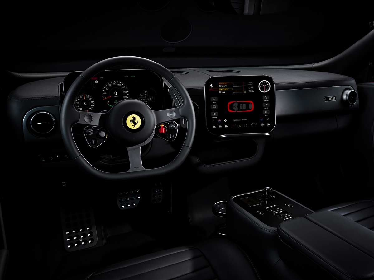 Inside Ferrari’s Revolutionary 1050 HP Electric Supercar That Changes Everything 23 2026 Ferrari Luce Black Interior Dashboard