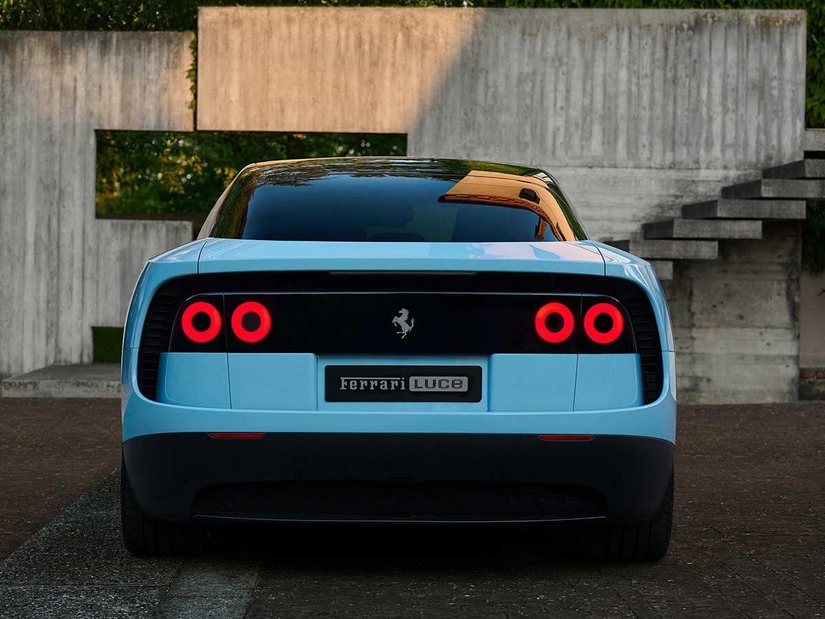 Inside Ferrari’s Revolutionary 1050 HP Electric Supercar That Changes Everything 18 2026 Ferrari Luce Blue Rear View