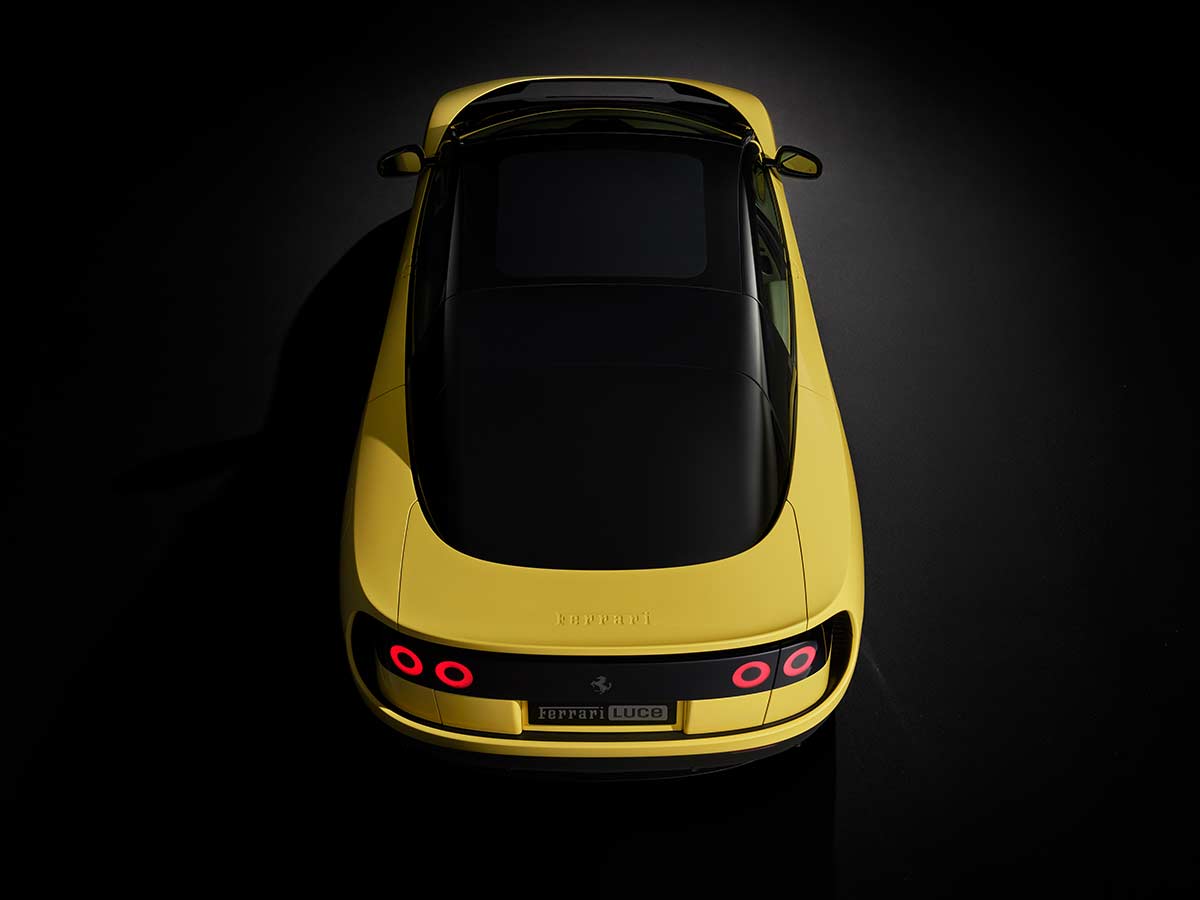 Inside Ferrari’s Revolutionary 1050 HP Electric Supercar That Changes Everything 8 2026 Ferrari Luce Yellow Top Rear View