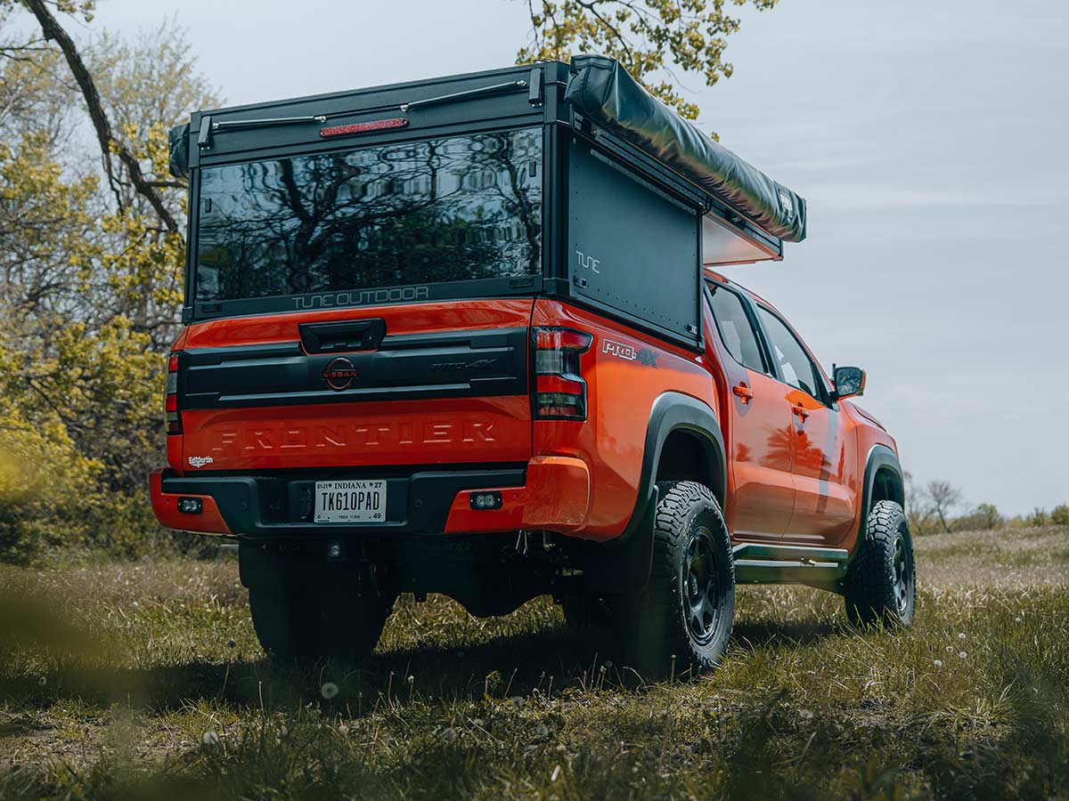 2026 Nissan Frontier Overland Build bed mounted pop up camper
