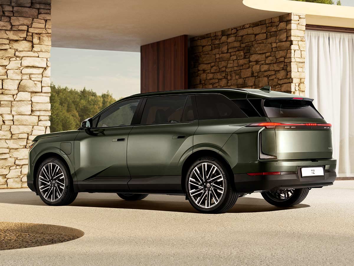 2027 Lexus TZ Electric Three Row SUV rear quarter
