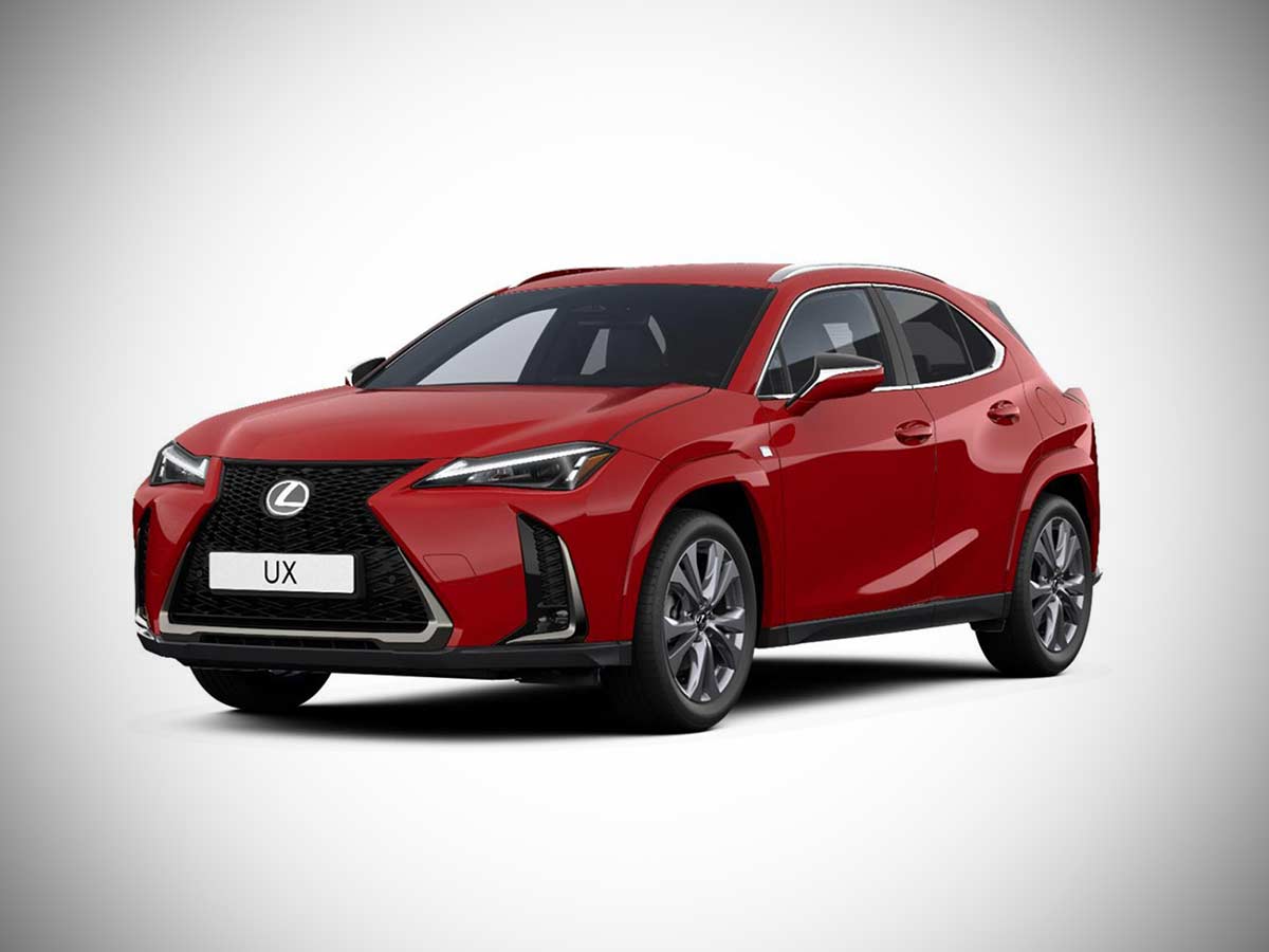 2026 Lexus UX Hybrid Fuji Red Front Quarter