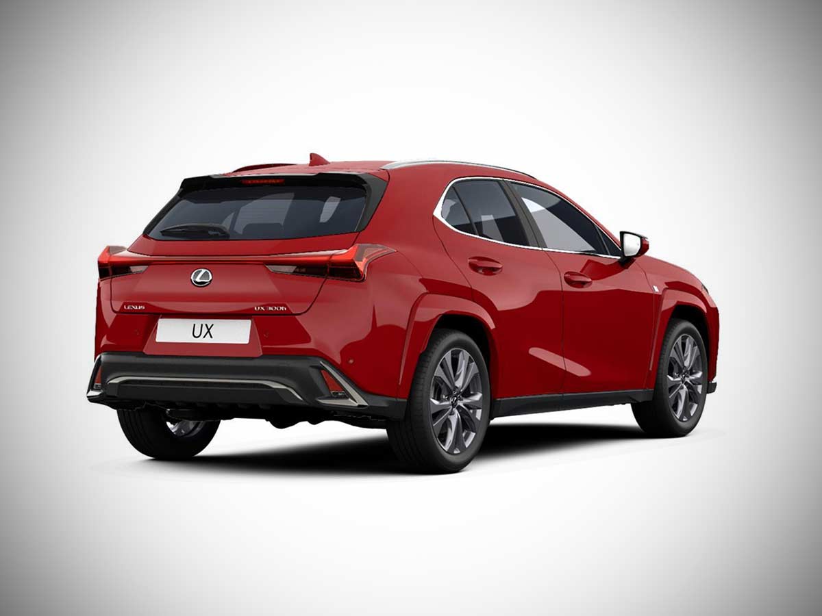 2026 Lexus UX Hybrid Fuji Red Rear Quarter