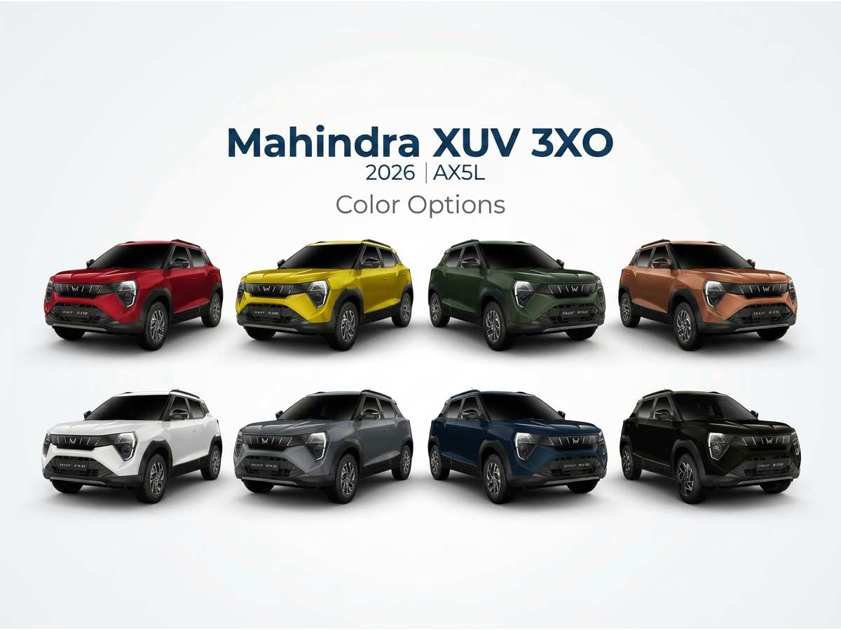 2026 Mahindra XUV 3XO AX5L Colors All Options