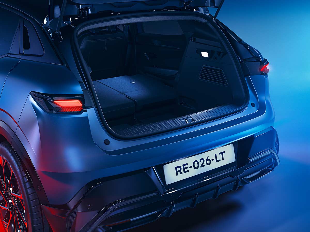 2026 Renault Megane E-Tech Electric: 500km Range, Faster Charging, Smarter Technology and a Sharper Design 13 2026 Renault Megane E Tech Electric Boot Space Seats Folded