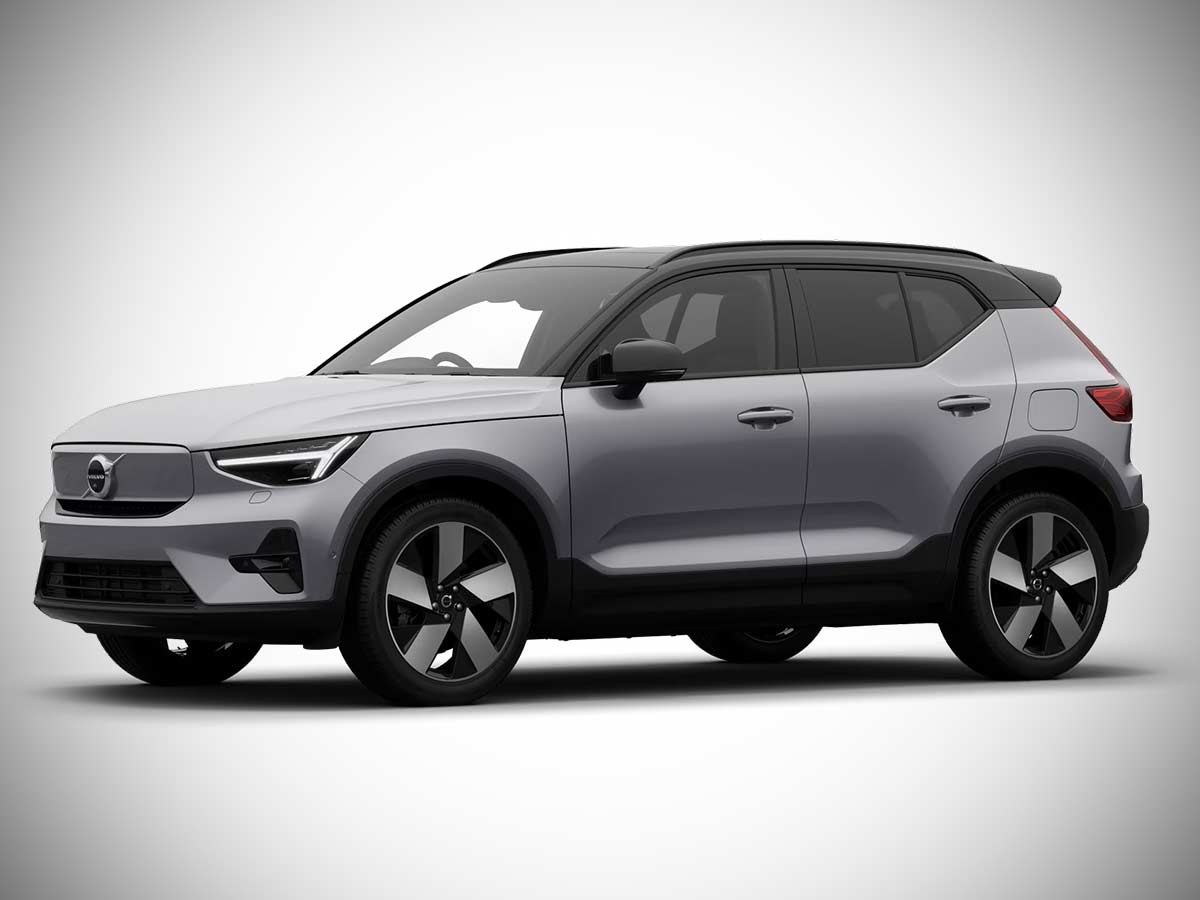 2026 Volvo EX40 Aurora Silver Front Quarter