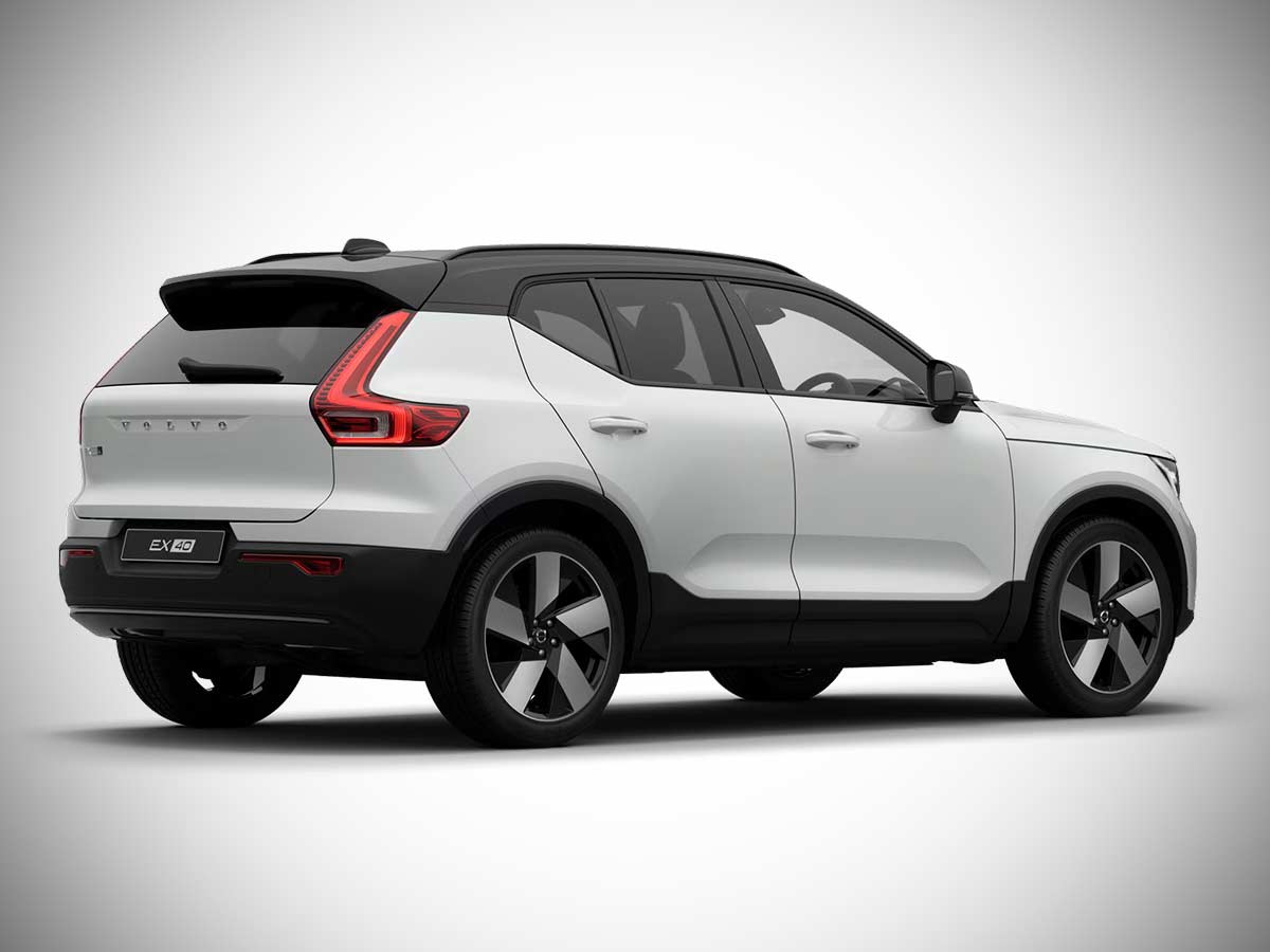 2026 Volvo EX40 Ice White Rear Quarter