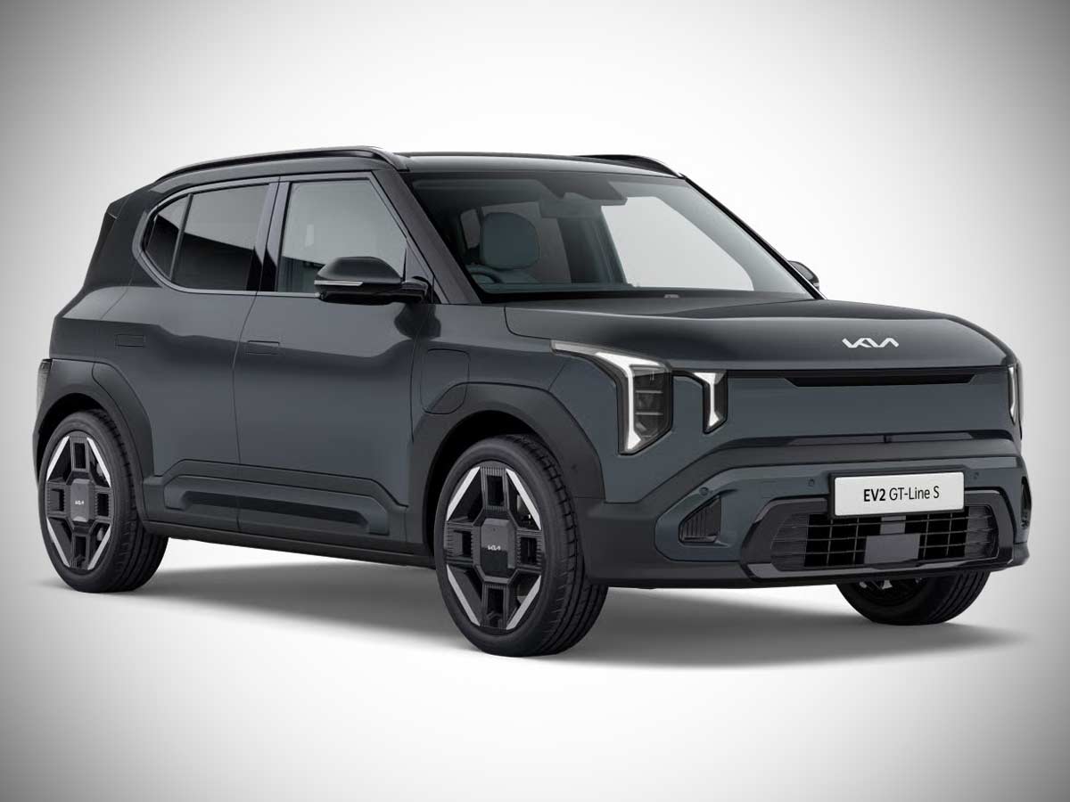 2026 Kia EV2 GT-Line S Colors: Every Paint Option Explained 1 2026 Kia EV2 GT Line S Dark Penta Metal Front Quarter