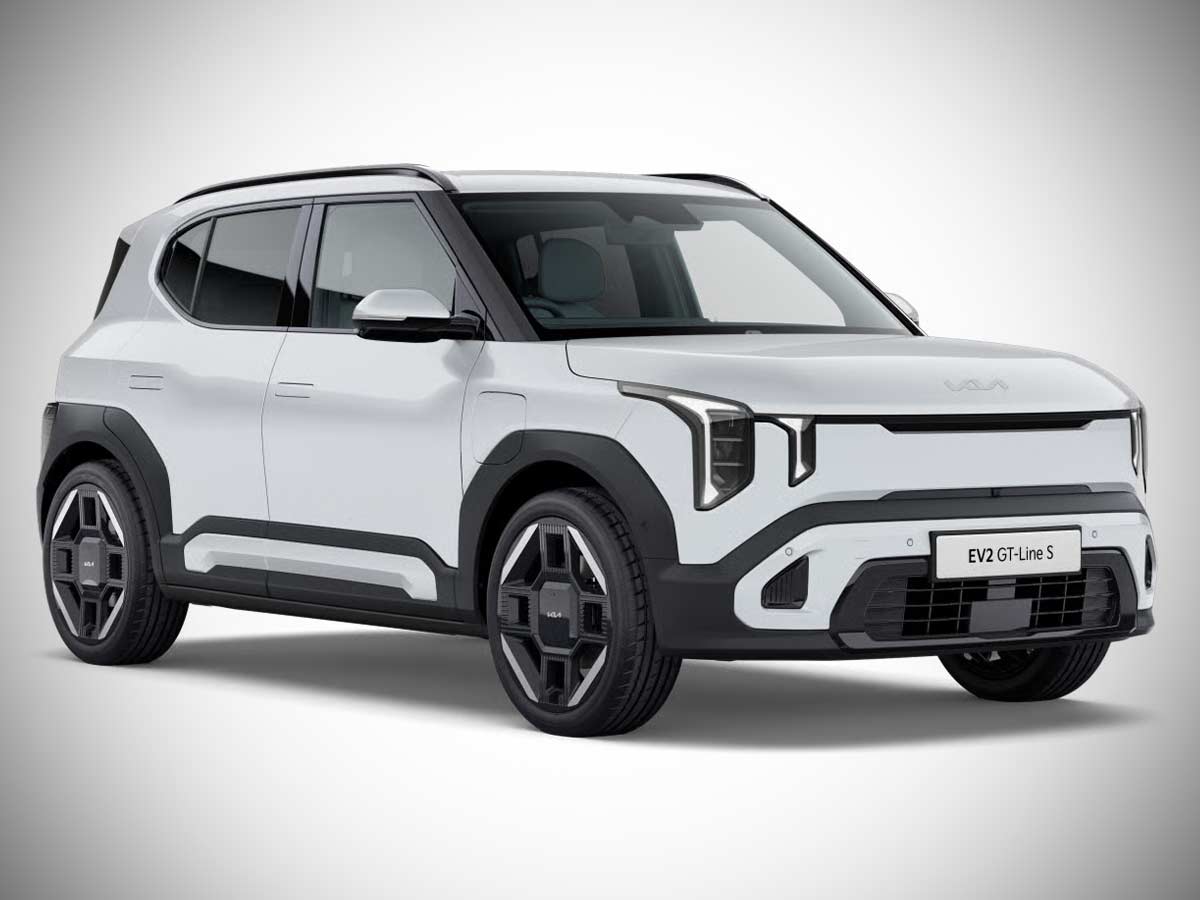 2026 Kia EV2 GT-Line S Colors: Every Paint Option Explained 3 2026 Kia EV2 GT Line S Fusion White Front Quarter