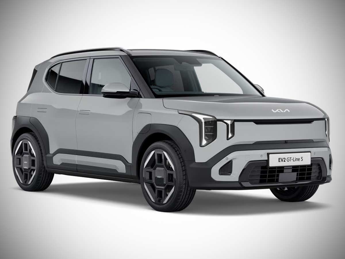 2026 Kia EV2 GT-Line S Colors: Every Paint Option Explained 9 2026 Kia EV2 GT Line S Wolf Grey Front Quarter