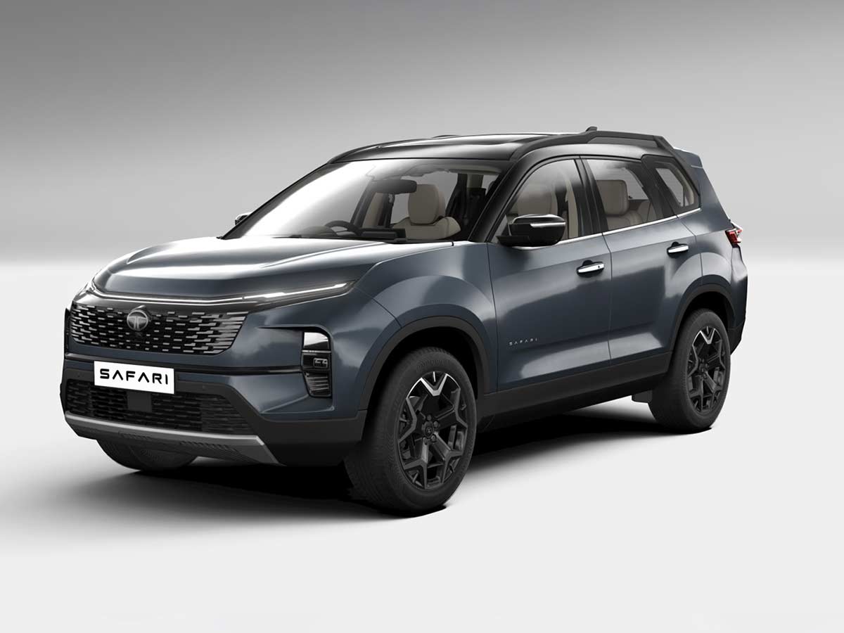 2026 Tata Safari Accomplished X+ Color Options - All Dual-Tone Shades Explained 9 2026 Tata Safari Accomplished X+ Daytona Grey Dual Tone Front Quarter