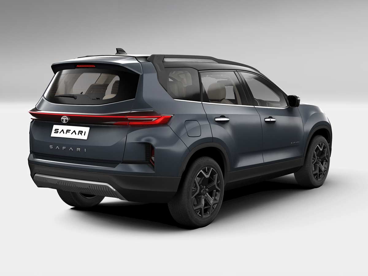 2026 Tata Safari Accomplished X+ Color Options - All Dual-Tone Shades Explained 10 2026 Tata Safari Accomplished X+ Daytona Grey Dual Tone Rear Quarter
