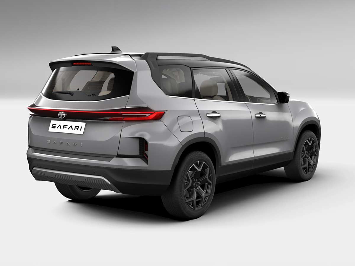 2026 Tata Safari Accomplished X+ Color Options - All Dual-Tone Shades Explained 2 2026 Tata Safari Accomplished X+ Pure Grey Dual Tone Rear Quarter