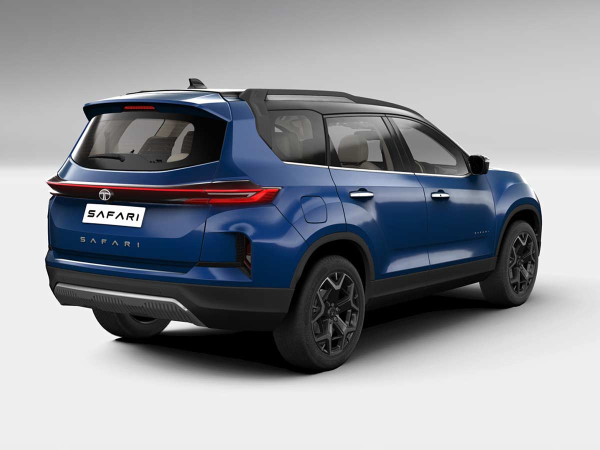 2026 Tata Safari Accomplished X+ Color Options - All Dual-Tone Shades Explained 6 2026 Tata Safari Accomplished X+ Royal Blue Dual Tone Rear Quarter