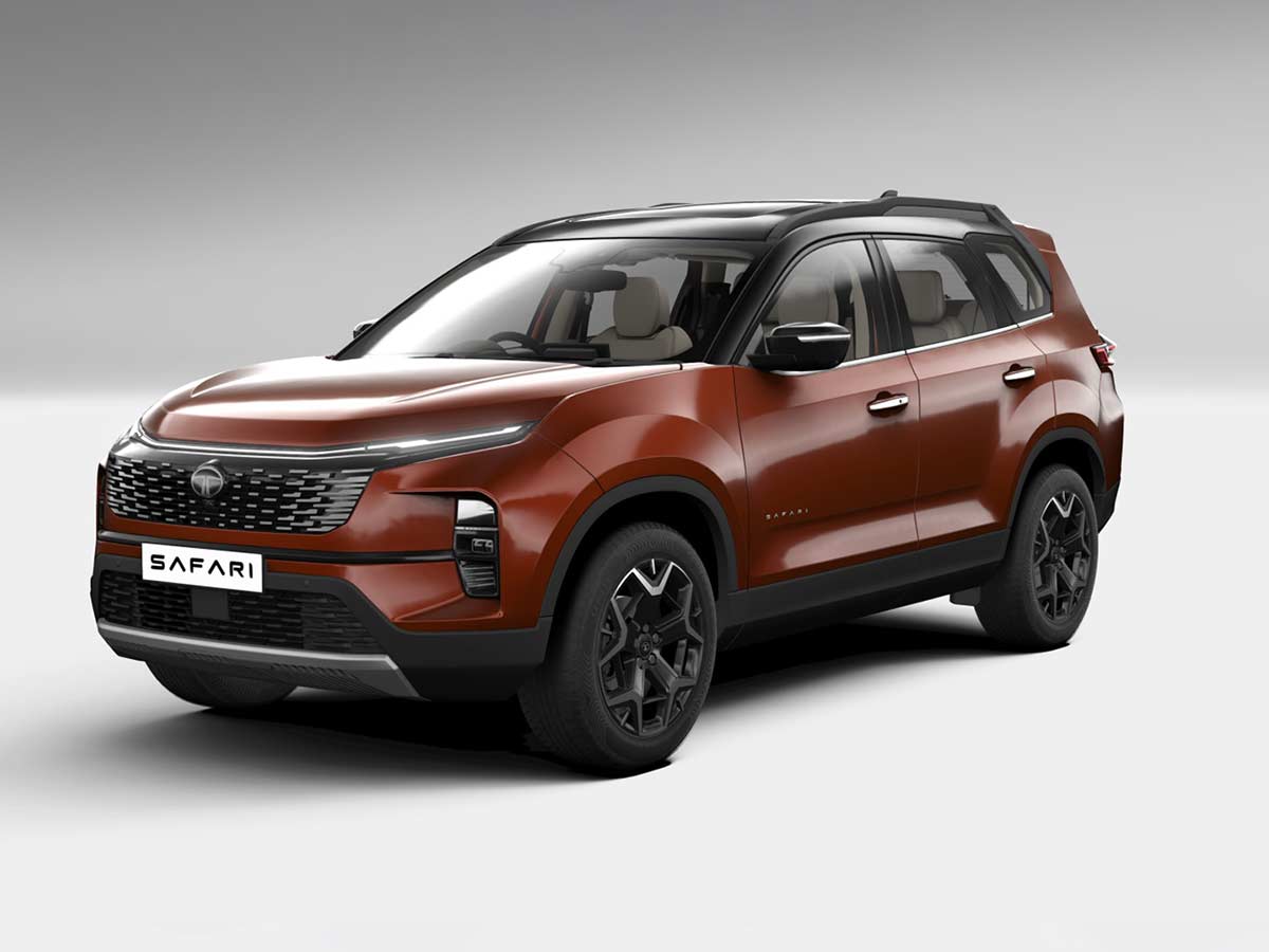 2026 Tata Safari Accomplished X+ Color Options - All Dual-Tone Shades Explained 7 2026 Tata Safari Accomplished X+ Supernova Copper Dual Tone Front Quarter