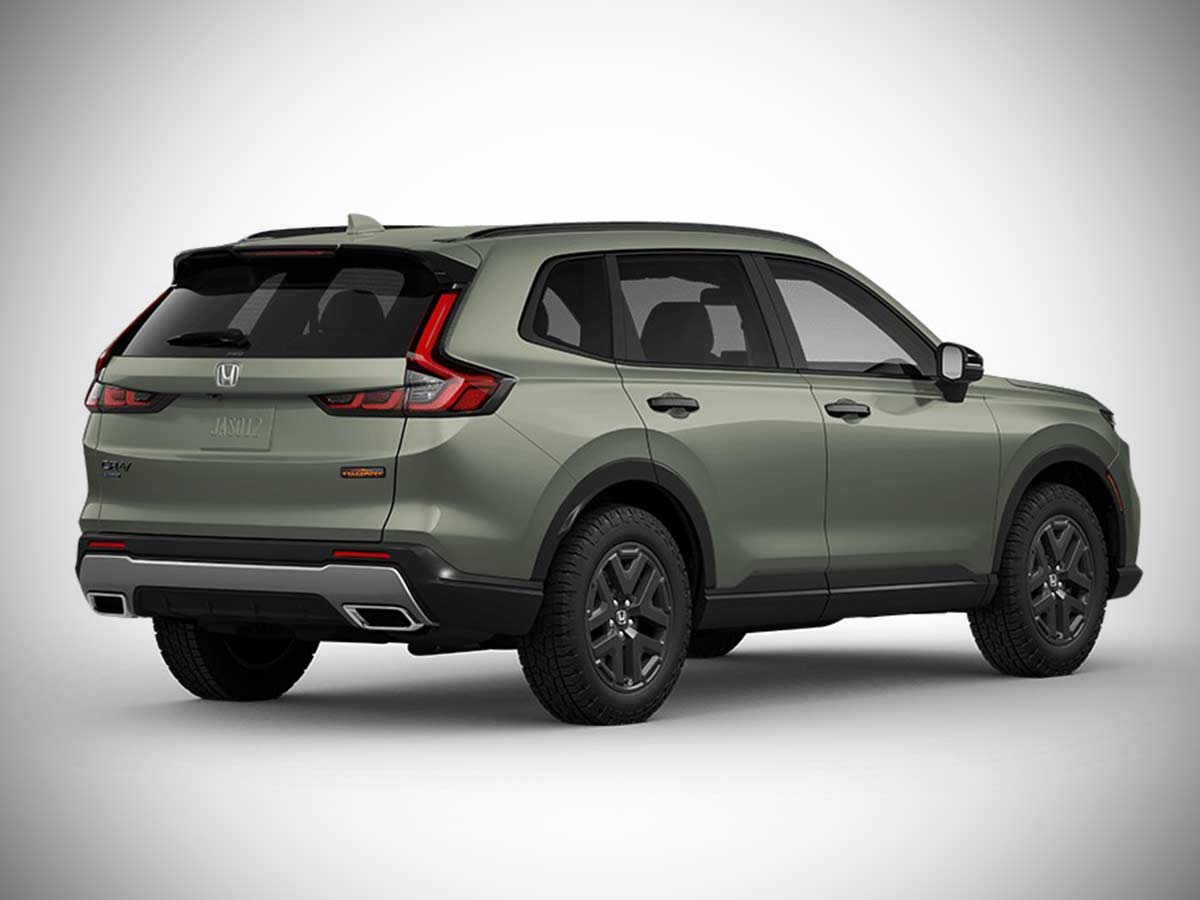 2026 Honda CR-V AWD TrailSport Hybrid Colors: Complete Color Options Guide 2 2026 Honda CR V Trailsport Ash Green Metallic Rear